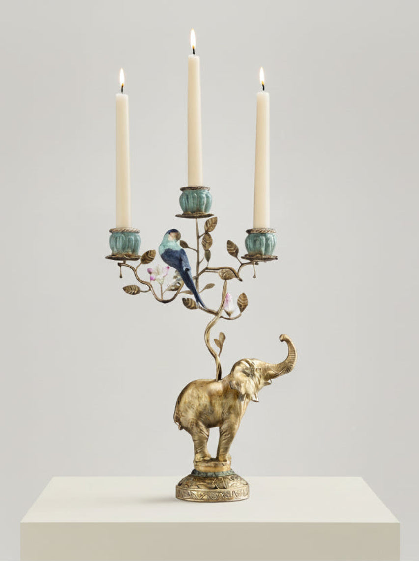 Elephant Candleholder gold