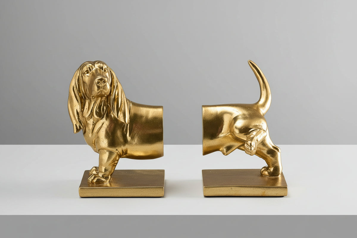 Dachshound bookend, 2-piece