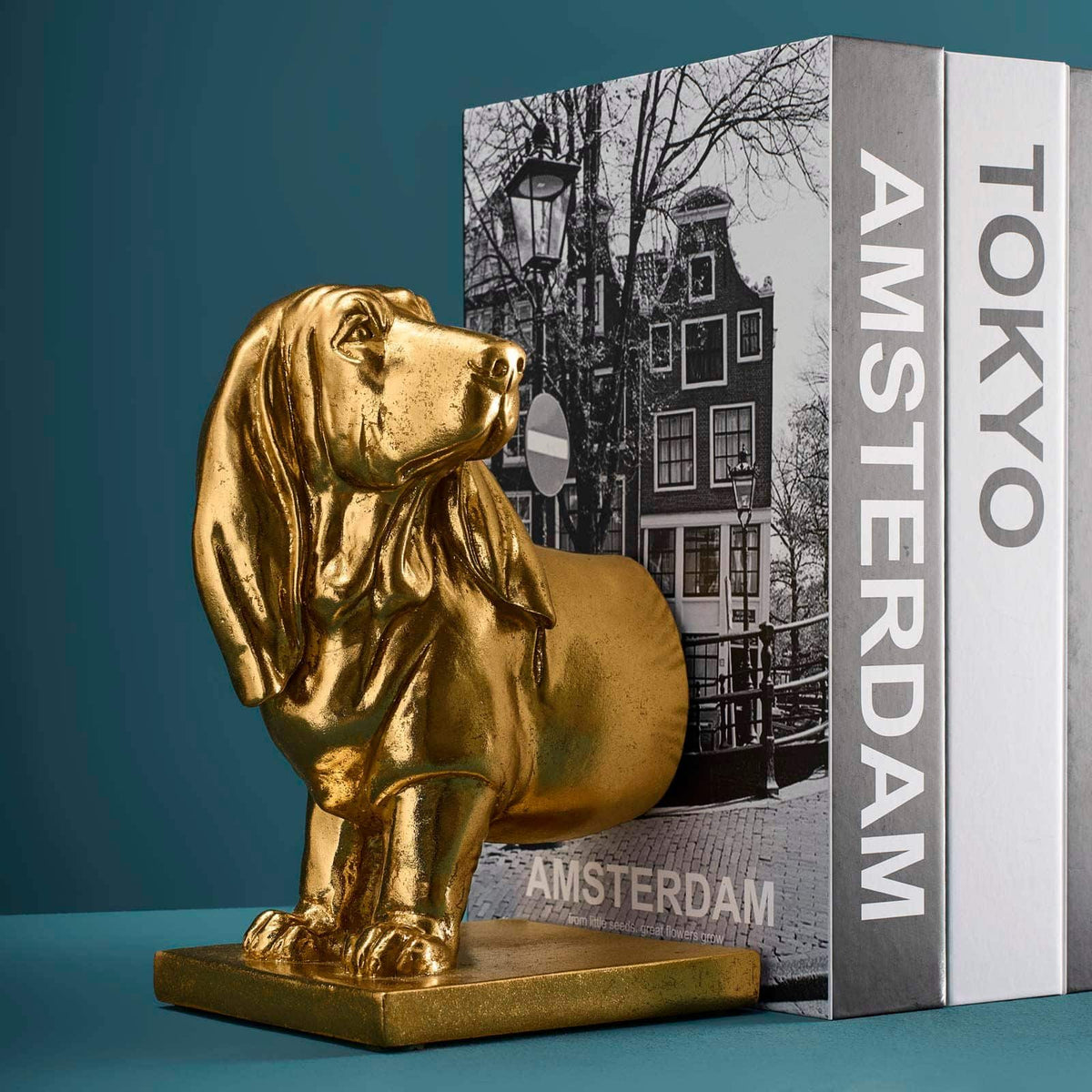Dachshound bookend, 2-piece