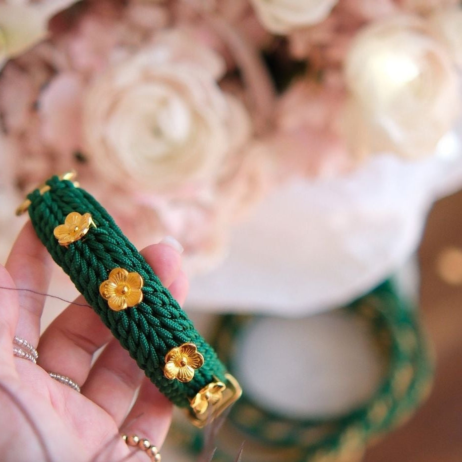 Flor Dog Collar Topaz Green - Mila & Coco