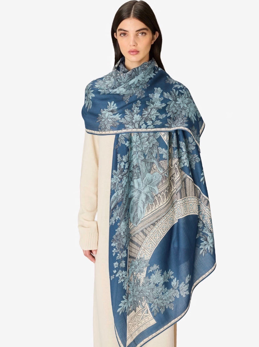 1889 ullscarf - Blå - Inoui Editions