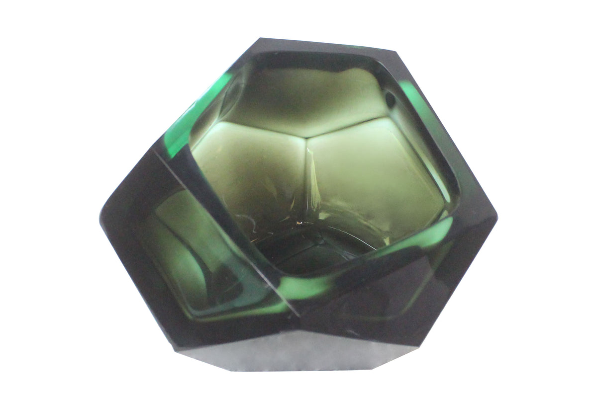 Glass Diamond Bowl - Green - M- Versmissen