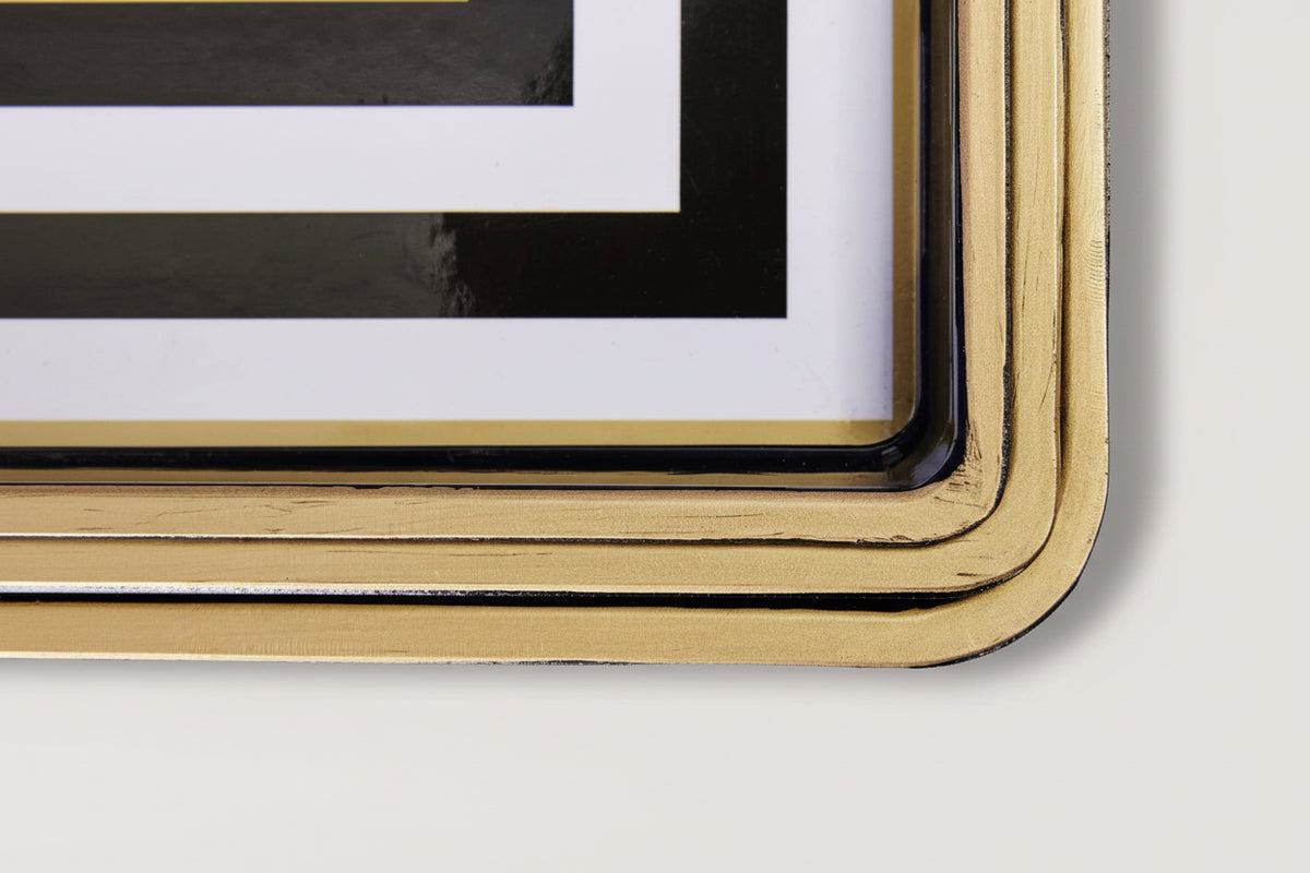 Tray - black & white, set of 3
