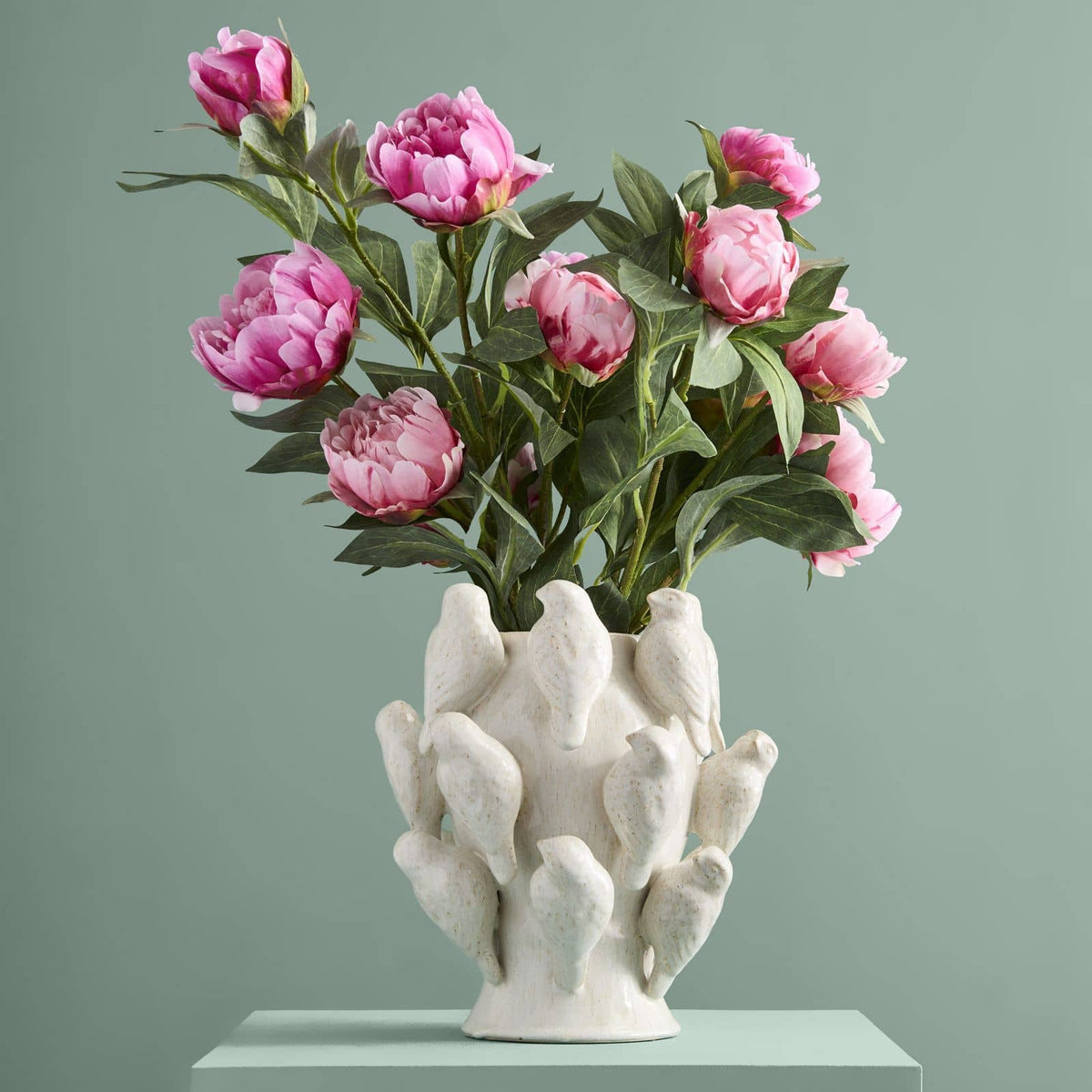 Vase Little Bird- white