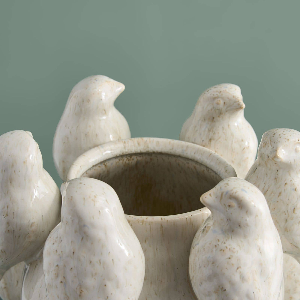 Vase Little Bird- white