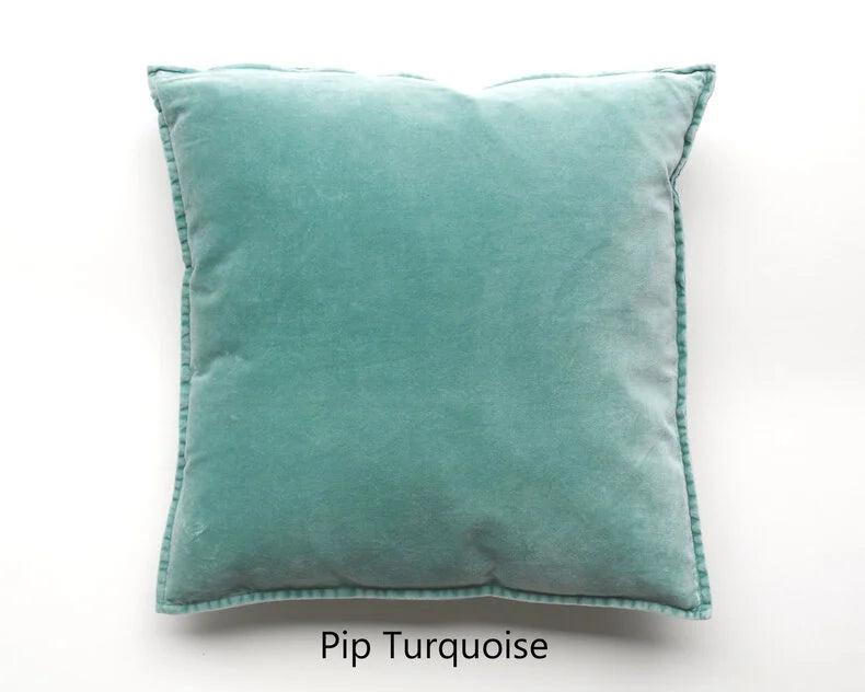 Pip cushion cover - velvet turquoise