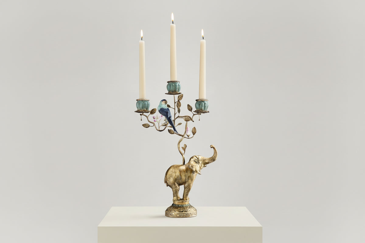 Elephant Candleholder gold