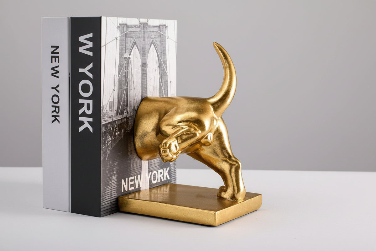 Dachshound bookend, 2-piece
