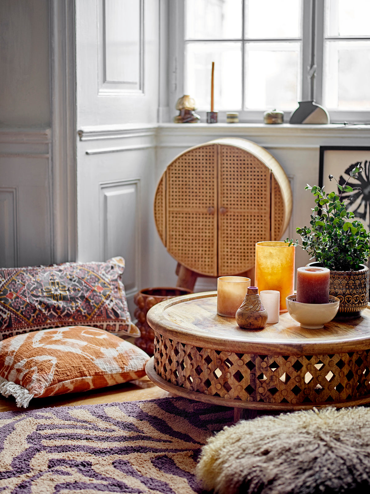 Pansy Cushion - Brown - Bloomingville