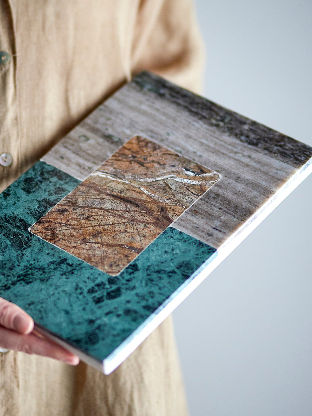 Ketil Cutting Board-  Green Marble- Bloomingville