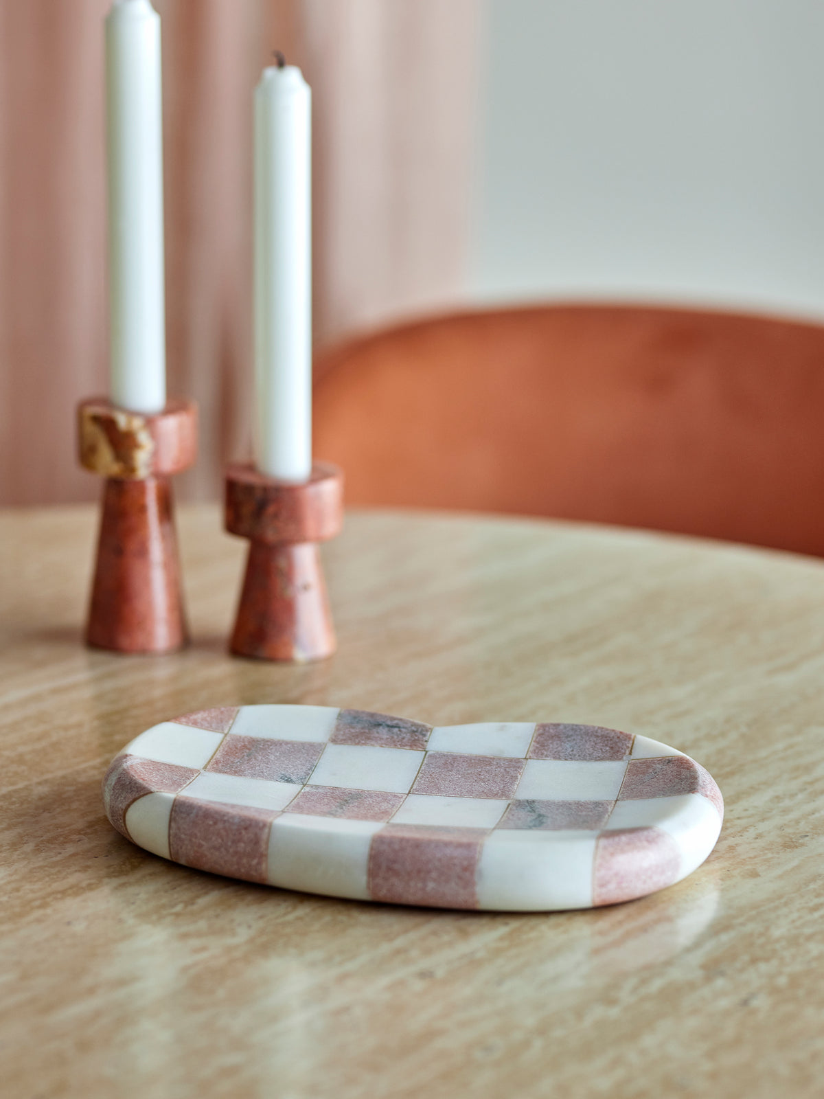 Petrea Marble Tray – Rose & Beige
