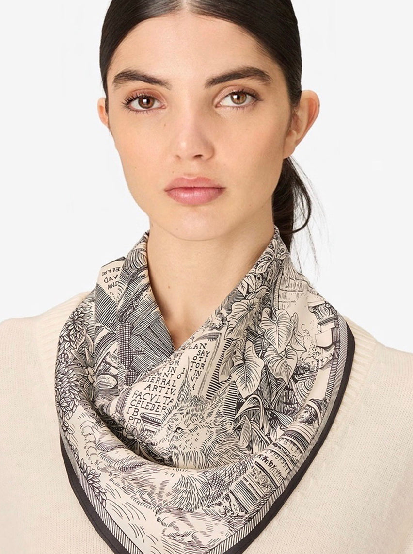 Piranesi Silk Scarf 65 black  - Inoui Edition