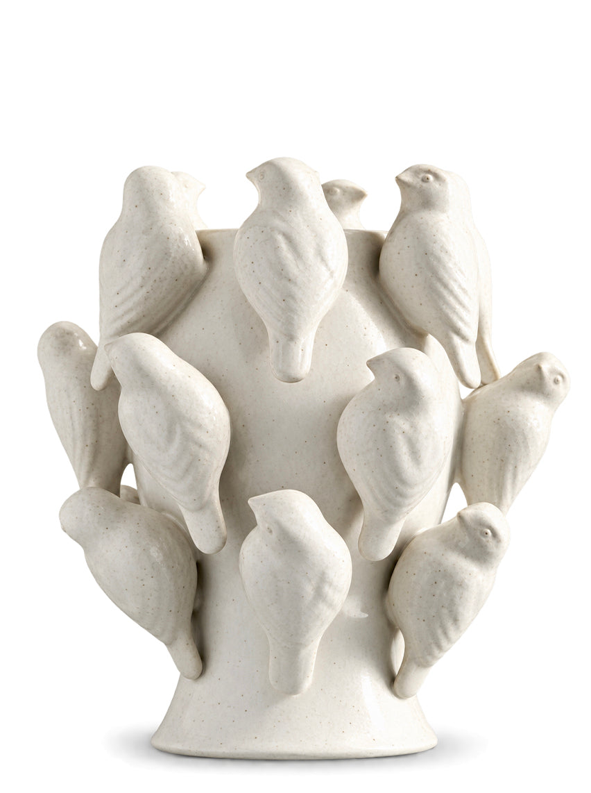 Vase Little Bird- white