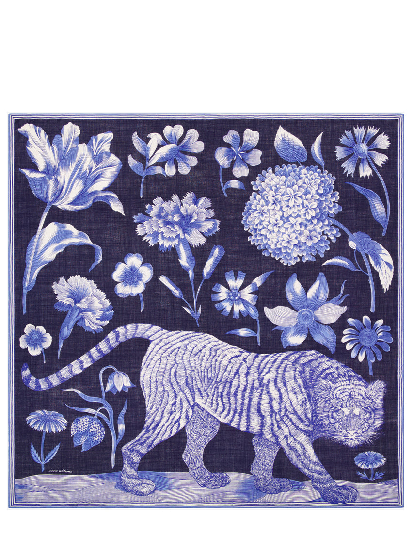 Gustav scarf 130 blue - Inoui Editions