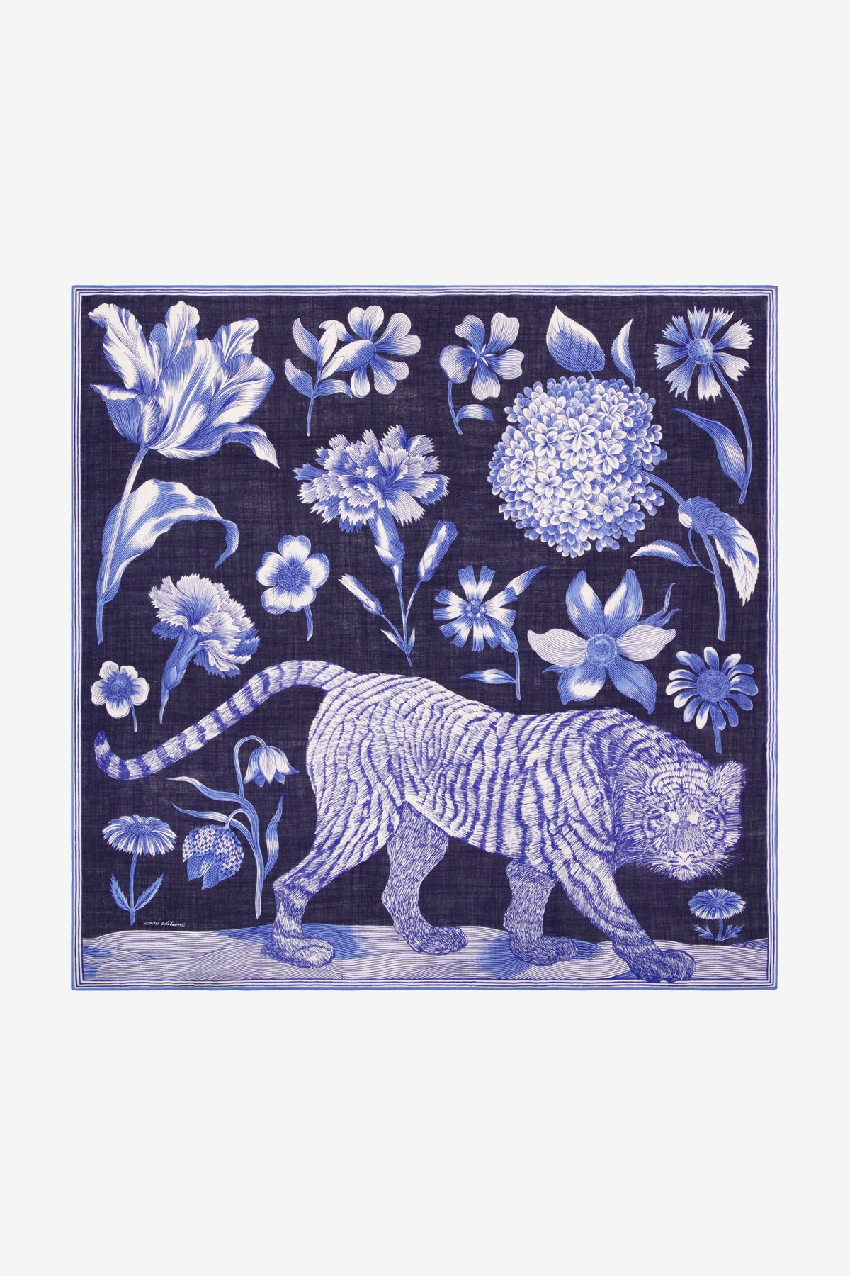 Gustav scarf 130 blue - Inoui Editions