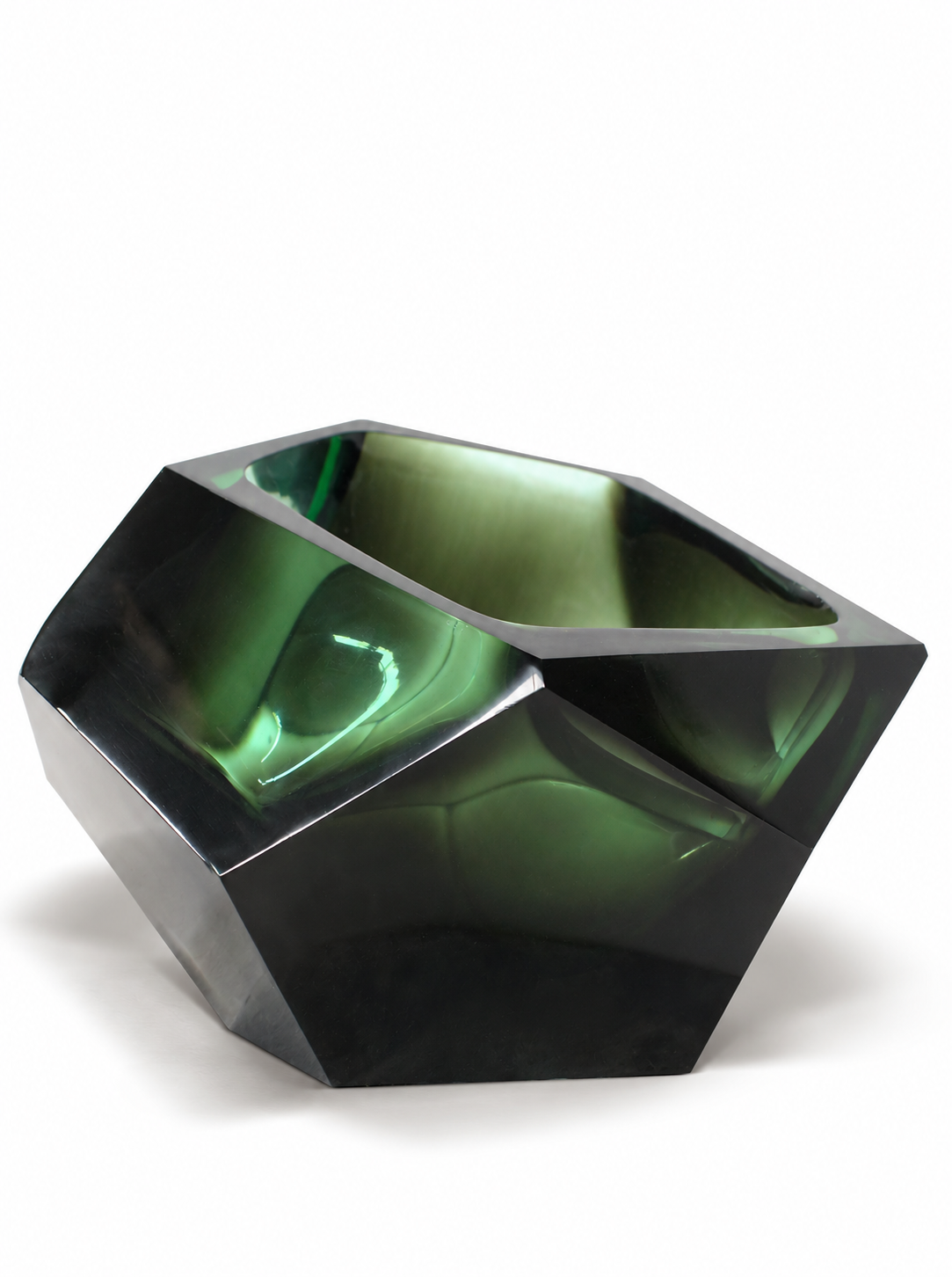 Glass Diamond Bowl - Green - M- Versmissen