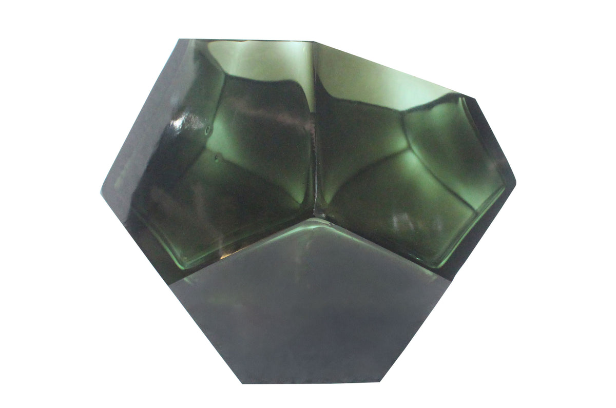 Glass Diamond Bowl - Green - L- Versmissen