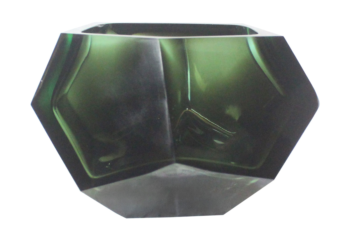 Glass Diamond Bowl - Green - M- Versmissen