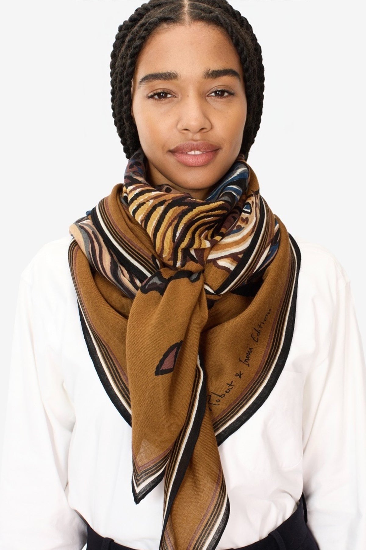 Western scarf brown 130 - Inoui Editions