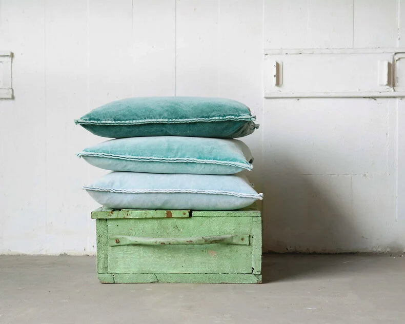 Pip cushion cover - velvet turquoise