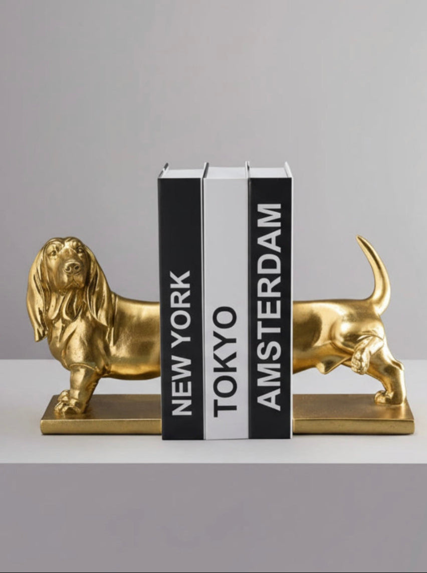 Dachshound bookend, 2-piece