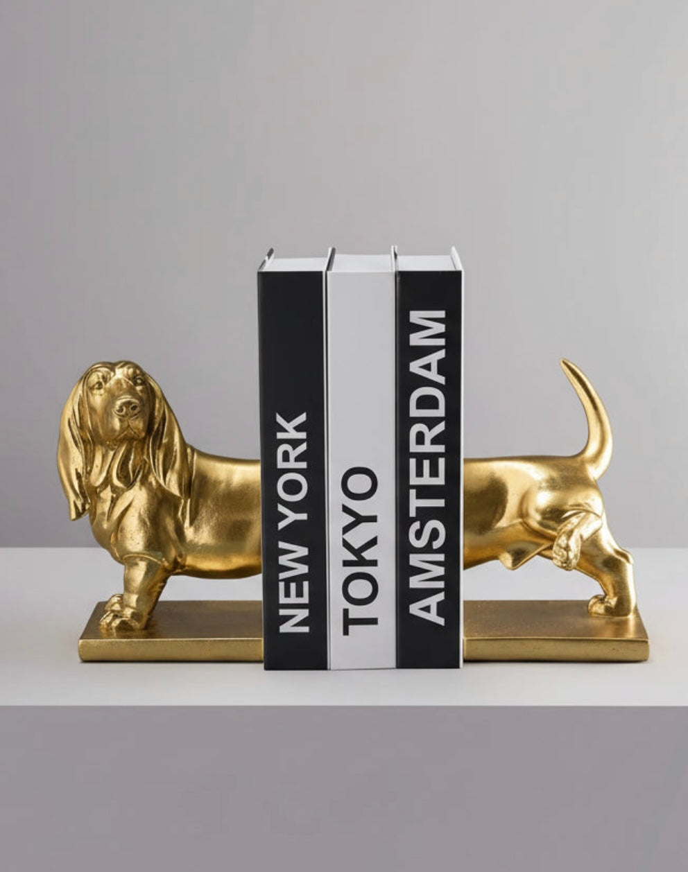 Dachshound bookend, 2-piece